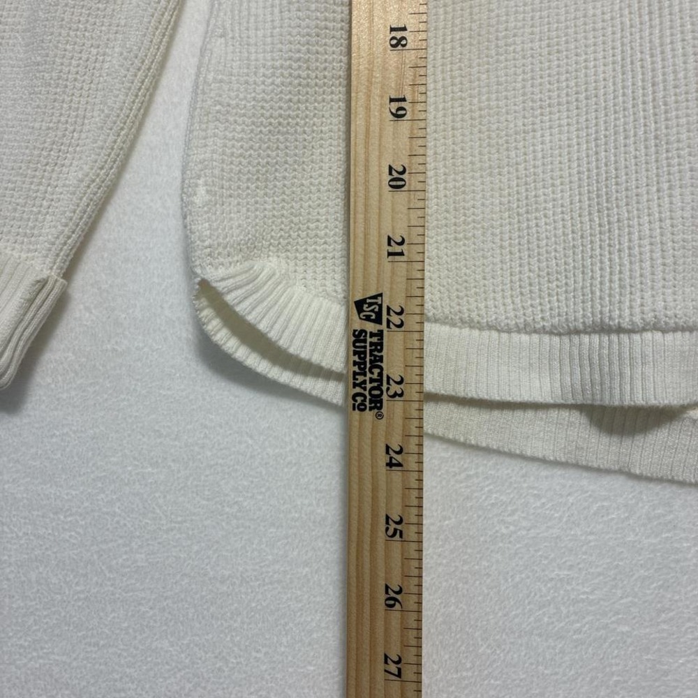 Lauren Ralph Lauren White Waffle Knit Cowl Neck size Lg - Picture 4 of 5